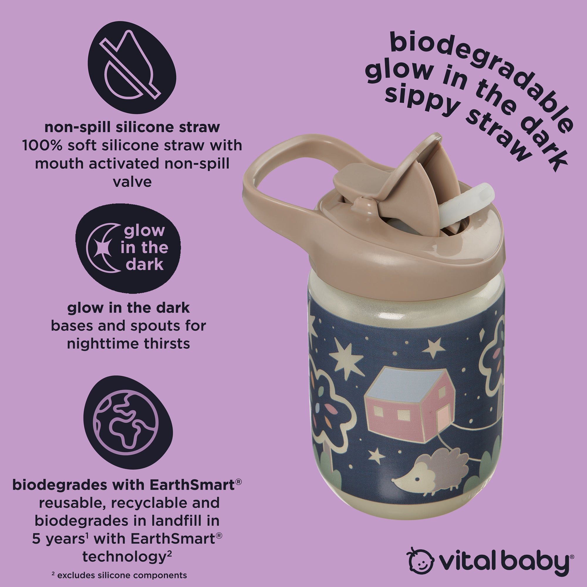 glow in the dark sippy straw