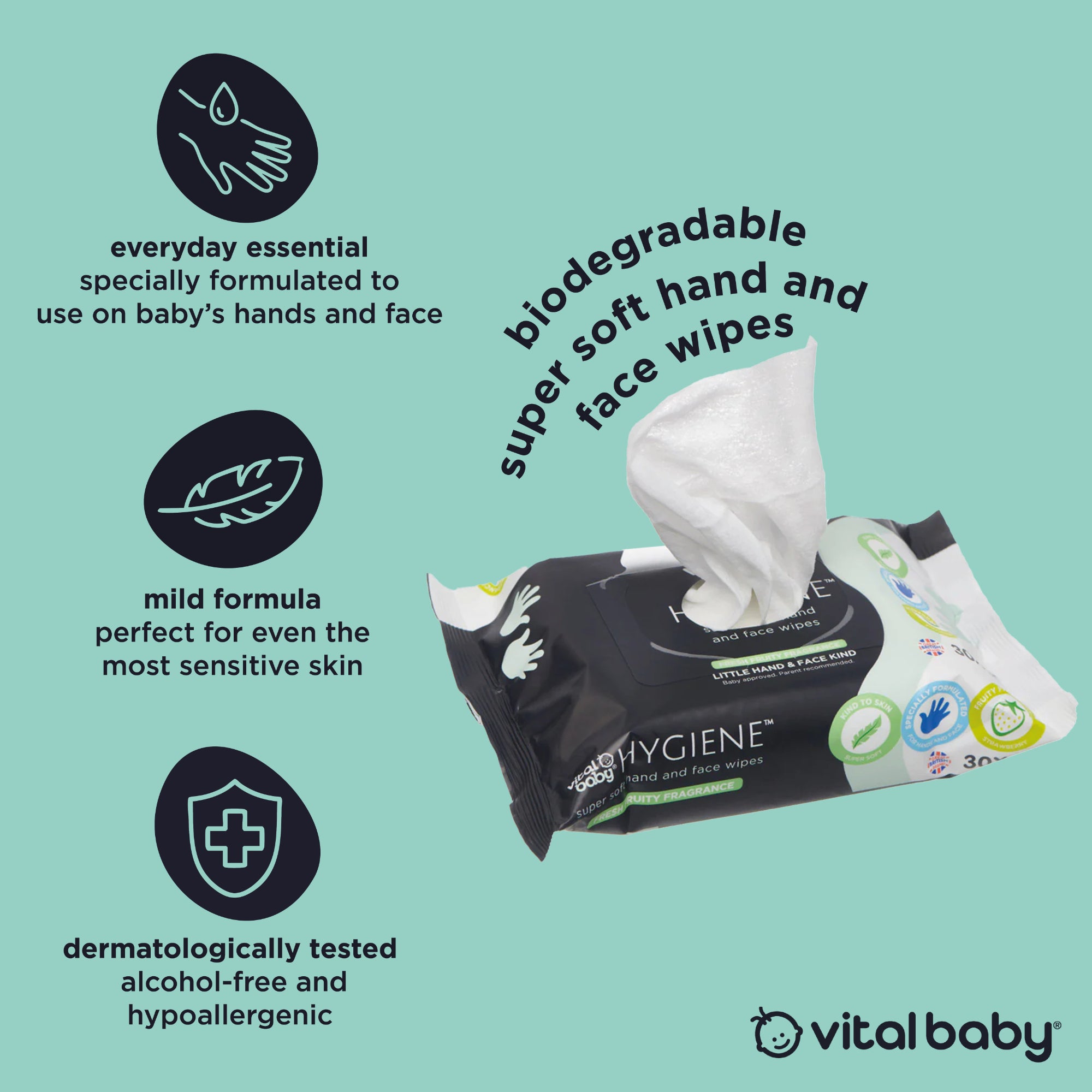 super soft hand & face wipes fresh fruity fragrance